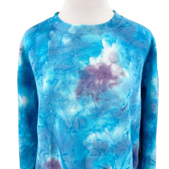 La Detresse Revolve Womens Blueberry Mystic Tie Dye Sweatshirt Size Medium M - Picture 2 of 11